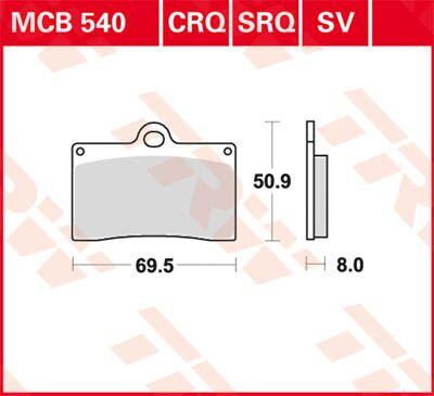 MCB540SV - TRW SV Series Sintered Brake Pads For Laverda 650 Black Strike 1998-1999 Front