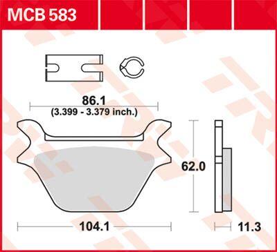 MCB583 - TRW All Round Sintered Metal Brake Pads For Harley Davidson FLSTC1340 Heritage Softail Classic 1990 Rear