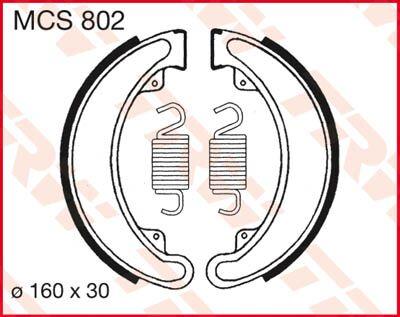 MCS802 - TRW Brake Shoes For Honda CB 250 G 1974-1976 Rear
