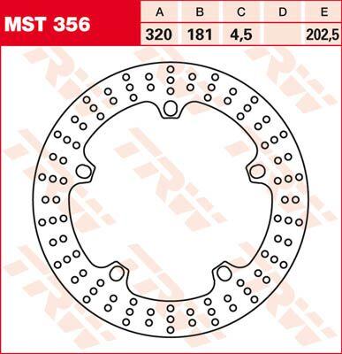MST356 - TRW Round Fixed Brake Disc 320mm For BMW F 800 GT ABS 2013-2020 Front