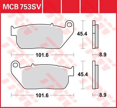 MCB753SV - TRW SV Series Sintered Brake Pads For Harley Davidson XL 1200 C 2004-2013 Front