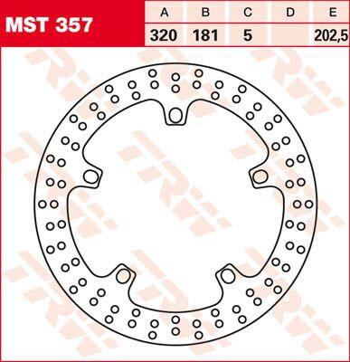 MST357 - TRW Round Fixed Brake Disc For BMW F 800 GT ABS 2013-2020 Front