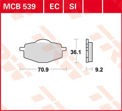 MCB539 - TRW All Round Sintered Metal Brake Pads For Sachs Bee 125 2008-2010 Front