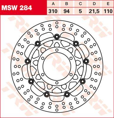 MSW284 - TRW Round Floating Brake Disc For Honda CTX1300 2014 Front