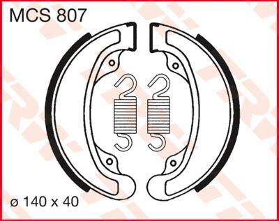 MCS807 - TRW Brake Shoes For Honda CB 250 N 1979-1981 Rear