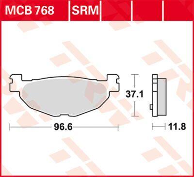 MCB768SRM - TRW SRM Series Sintered Brake Pads For Yamaha XP 500 T-Max 2004-2011 Rear