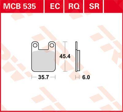 MCB535EC - TRW EC Series Ceramic Brake Pads For Sherco 0.8 80 2003-2004 Front