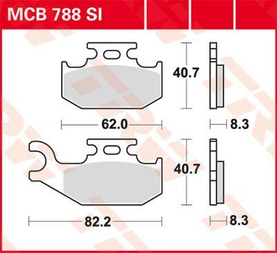 MCB788SI - TRW SI Series Sintered Brake Pads For Suzuki LT-A 400 2X4 2008 Front/Right
