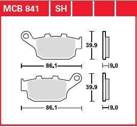 MCB841SH - TRW SH Series Sintered Rear Brake Pads For Honda CB500 F 2013-2023 Rear