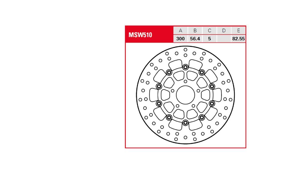 MSW510 - TRW Round Floating Brake Disc For Harley Davidson FLD 1690 2012-2013 Front