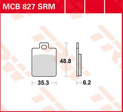 MCB827EC - TRW EC Series Ceramic Brake Pads For Vespa ET2 50 1997-2005 Front
