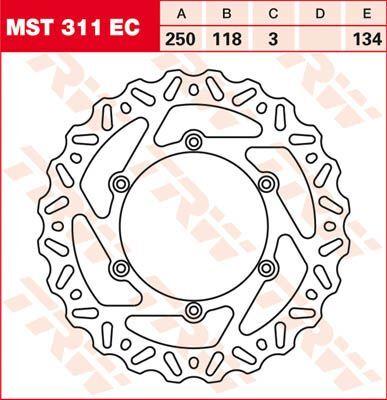 MST311EC - TRW EC Cross Design Brake Disc For Suzuki DR125SM 2008-2012 Front