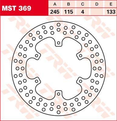 MST369 - TRW Round Fixed Brake Disc 245mm For Yamaha XTZ 750 1989-1997 Front