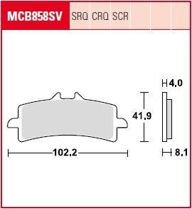 MCB858CRQ - TRW CRQ Series Carbon Race Brake Pads For Bimota BB3 1000 2014-2016 Front