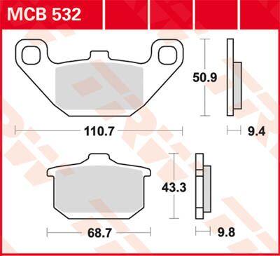 MCB532 - TRW All Round Sintered Metal Brake Pads For Kawasaki EL 250 1988-1995 Front