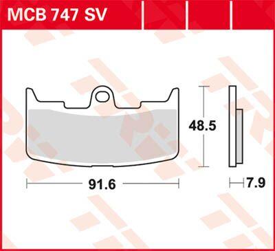MCB747SV - TRW SV Series Sintered Brake Pads For Buell XB12R 2004-2007 Front