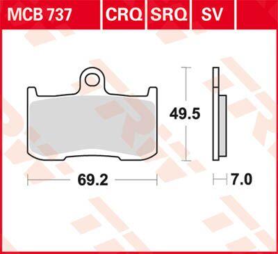 MCB737SV - TRW SV Series Sintered Brake Pads For Victory Boardwalk 106 2013-2015 Front
