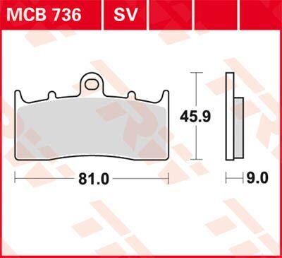 MCB736SV - TRW SV Series Sintered Brake Pads For BMW K 1200 LT ABS 2000-2003 Front