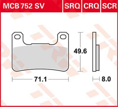 MCB752CRQ - TRW CRQ Series Carbon Race Brake Pads For Suzuki GSX1300R 2008-2012 Front