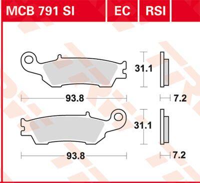 MCB791SI - TRW SI Series Sintered Brake Pads For Yamaha WRF250 2015-2021 Front
