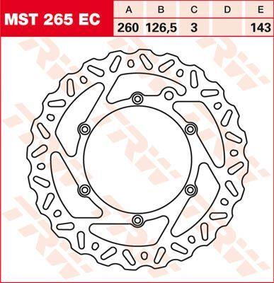 MST265EC - TRW EC Cross Design Brake Disc For KTM EGS 250 1994-1997 Front