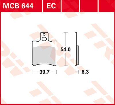 MCB644EC - TRW EC Series Ceramic Brake Pads For MBK Booster NG 50 1996-2006 Front