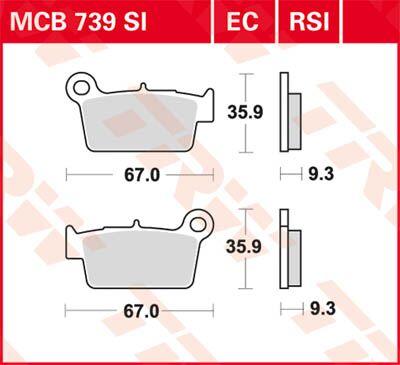 MCB739EC - TRW EC Series Ceramic Brake Pads For Gas Gas EC125 2010 Rear