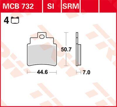 MCB732 - TRW All Round Sintered Metal Brake Pads For Kymco KXR250 2X4 Mongoose 2004-2007 Rear