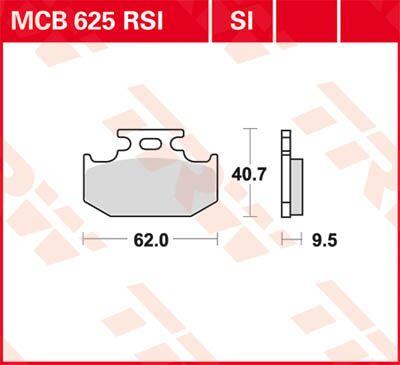MCB625SI - TRW SI Series Sintered Brake Pads For Suzuki DR250SE Djebel 1995-1997 Rear