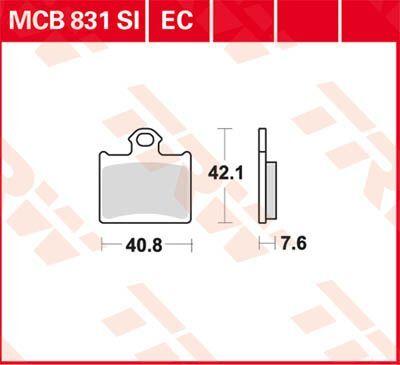 MCB831EC - TRW EC Series Ceramic Brake Pads For Husqvarna CR65 2012-2013 Rear