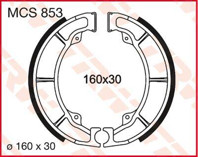 MCS853 - TRW Brake Shoes For Kawasaki EL 250 Eliminator 1988-1995 Rear