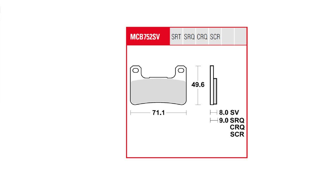 MCB752TRQ - TRW TRQ Brake Pad Sintered Race For Suzuki DL 1050 DE ABS 2023-2026 Front