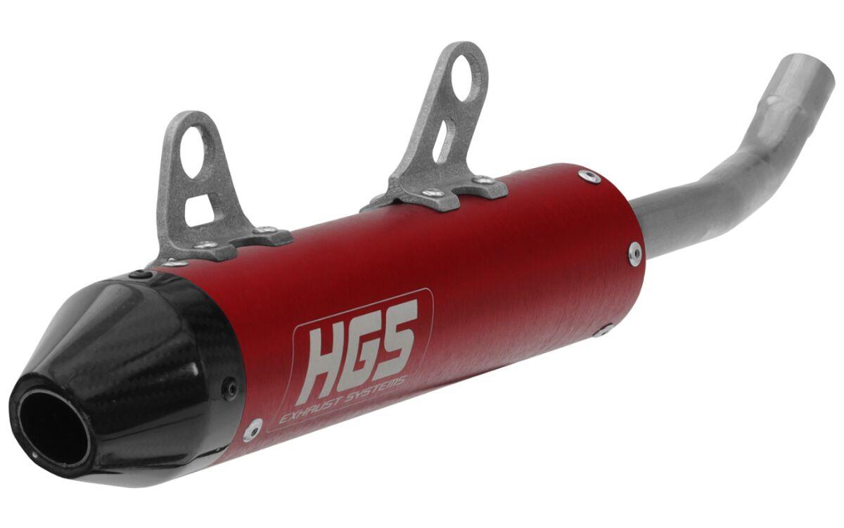 XT-219-SCR - HGS Silencer With Carbon End Cap For Gas Gas MC250 2022-2023 - Red