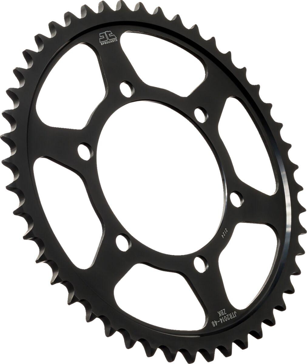 JTR2014.48ZBK - JT Steel Sprocket For Triumph Street Triple 765 R ABS 2018-2025 Rear 48T - Black/Zinc