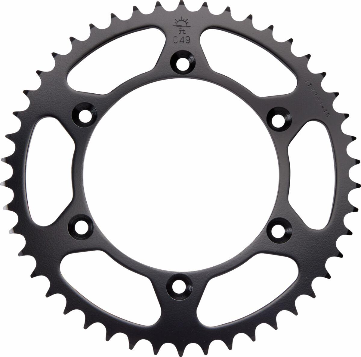 JTR251.47 - JT Steel Sprocket For Yamaha YZ125 1999-2021 Rear Black 47T
