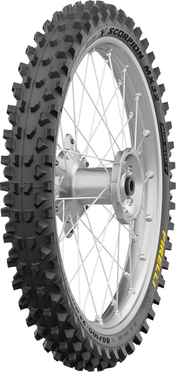 4574700 - Pirelli Scorpion MX32 Mid Soft Front Tyre Blackwall 51M 80/100-21"