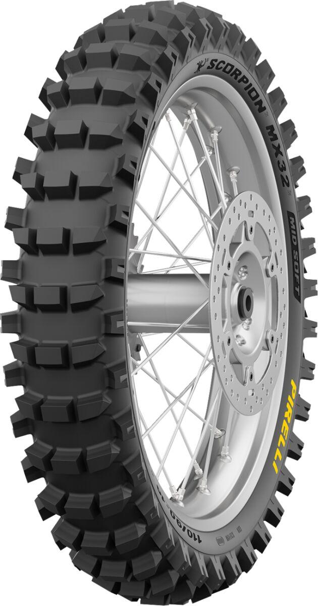 4575100 - Pirelli Scorpion MX32 Mid Soft Rear Tyre Blackwall 66M 120/90-19"