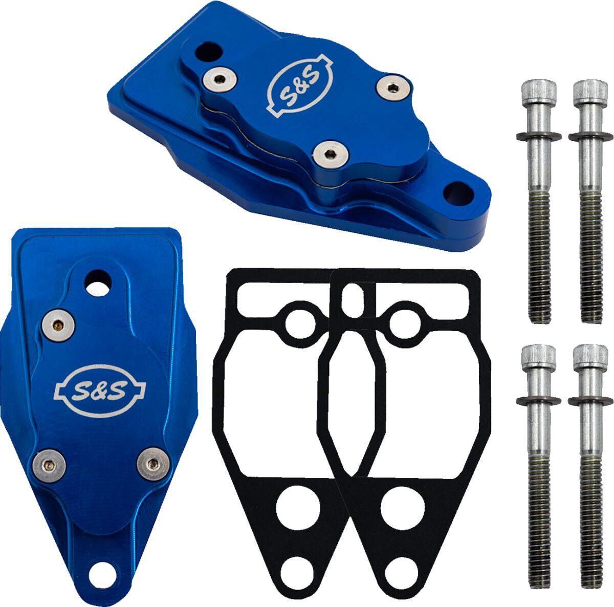 900-1299 - S&S Cycle Billet Head Breather For Harley Davidson FLD 1690 2014-2016 - Blue Anodized