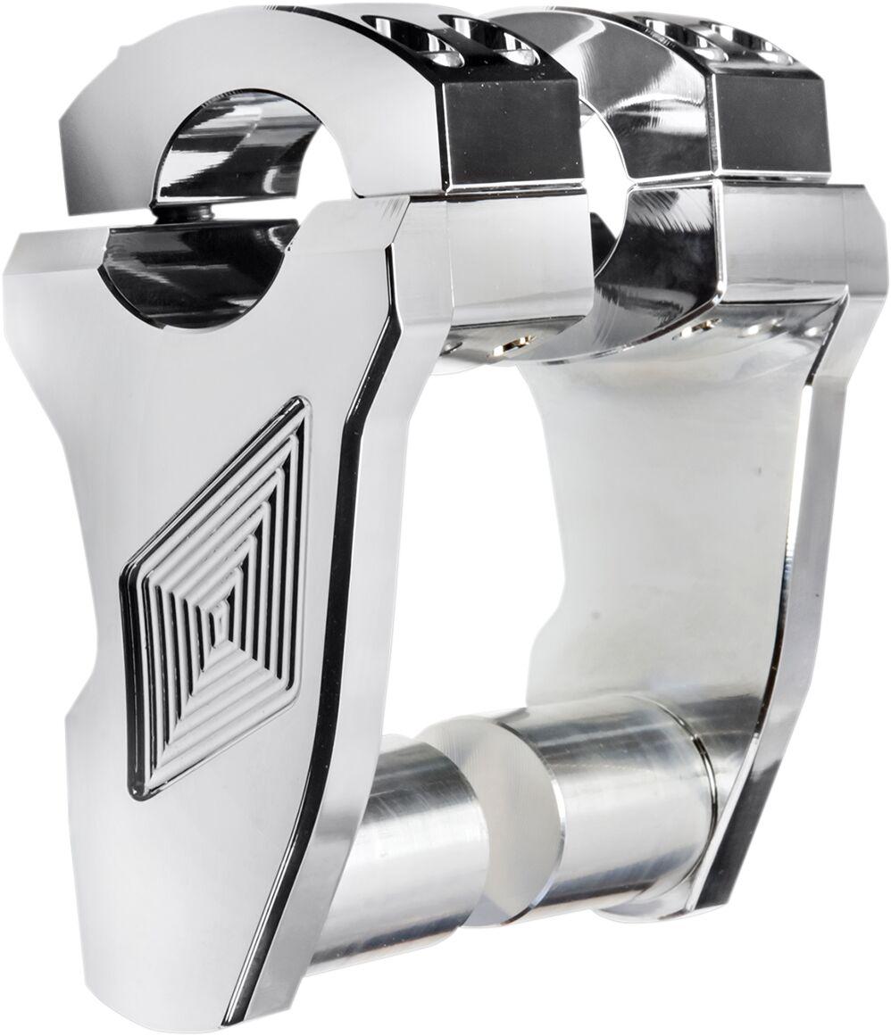 4R-P3RX-02 - Rox Speed FX Patriot Series Pivoting Handlebar Risers For Suzuki C50 76.2mm (3") - Chrome