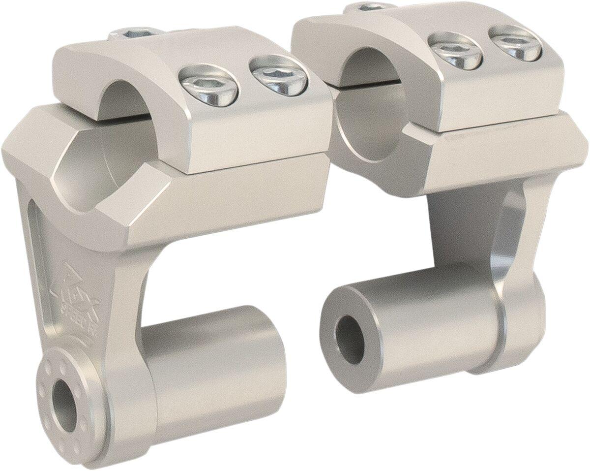 3R-P2SSM - Rox Speed FX 2" Deluxe Handlebar Risers for 7/8" Handlebars For Ducati Monster 821 ABS 2018-2020 - Silver