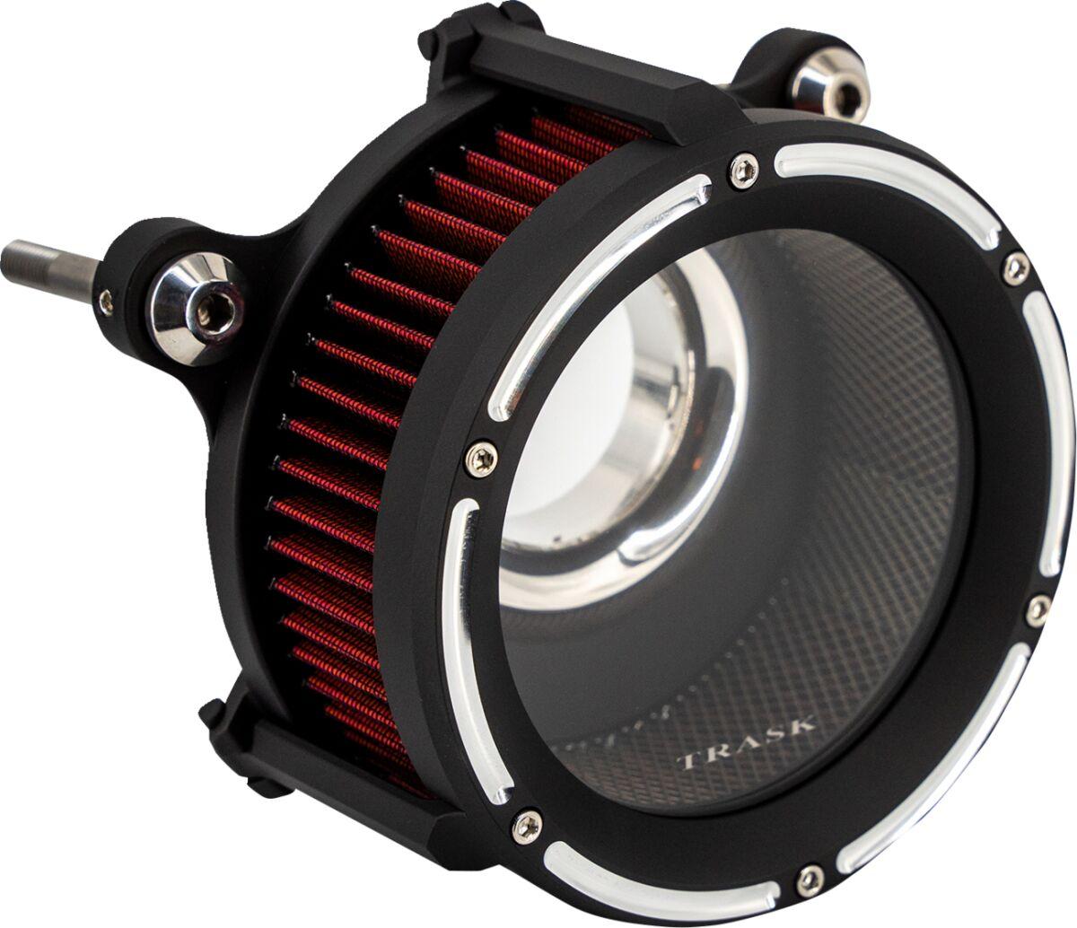 TM-1023RC - Trask Assault Charge High-Flow Air Cleaner For Harley Davidson FLDE 1750 2018-2020 - Black/Reverse Cut