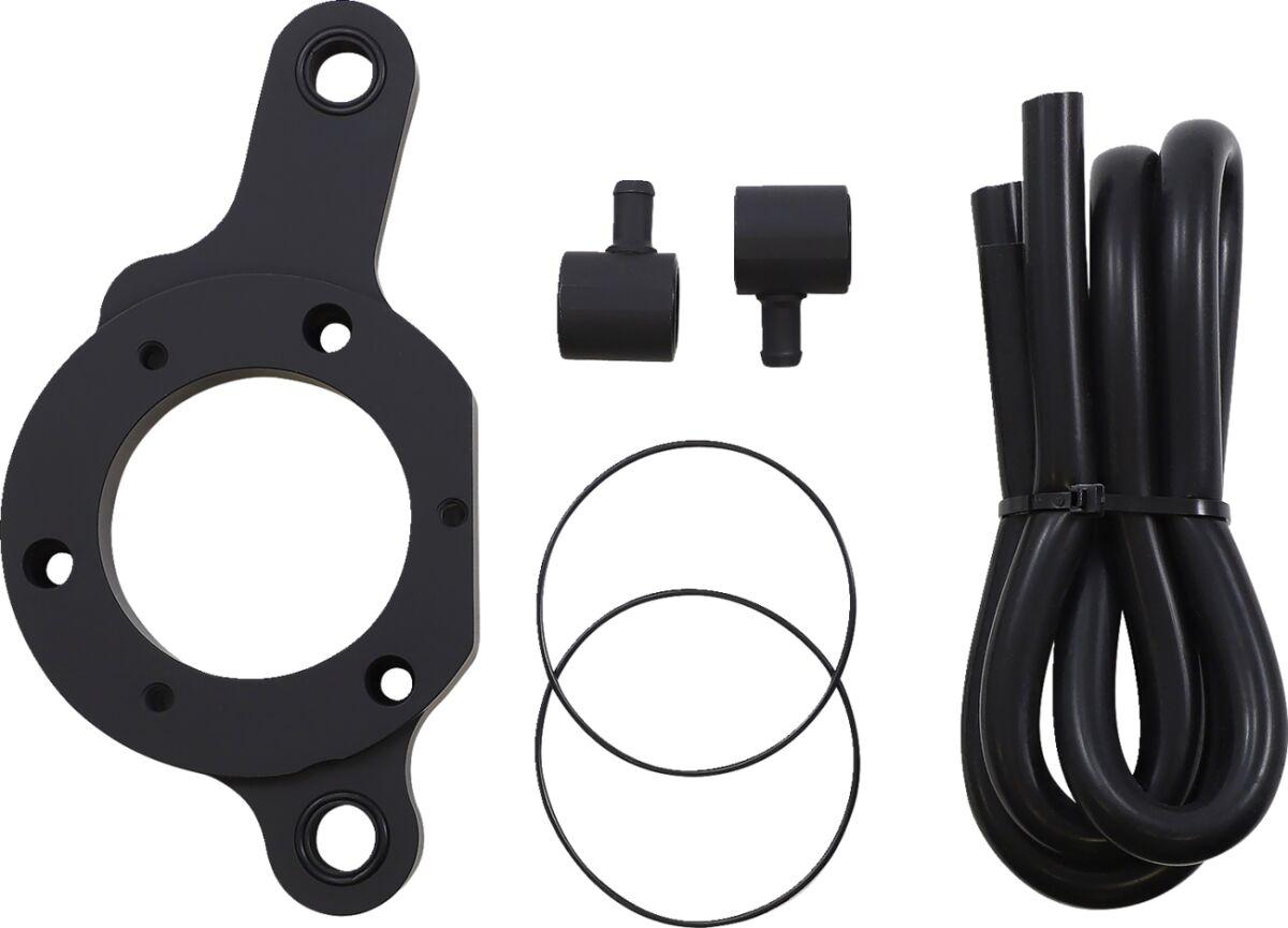 TM-1023-11-B - Trask External Breather Kit For Assault Charge Air Cleaner For Harley Davidson FLDE 1750 2018-2020 - Black