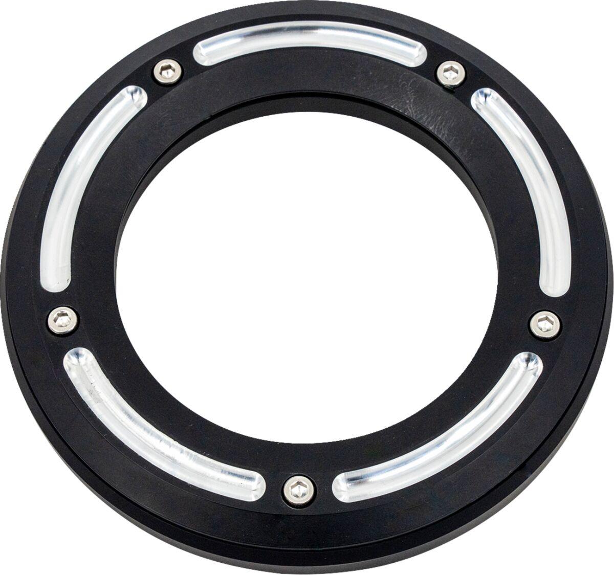 TM-0040RC - Trask Assault Derby Cover with Window For Harley Davidson FLD 1690 2012-2013 - Black/Reverse Cut