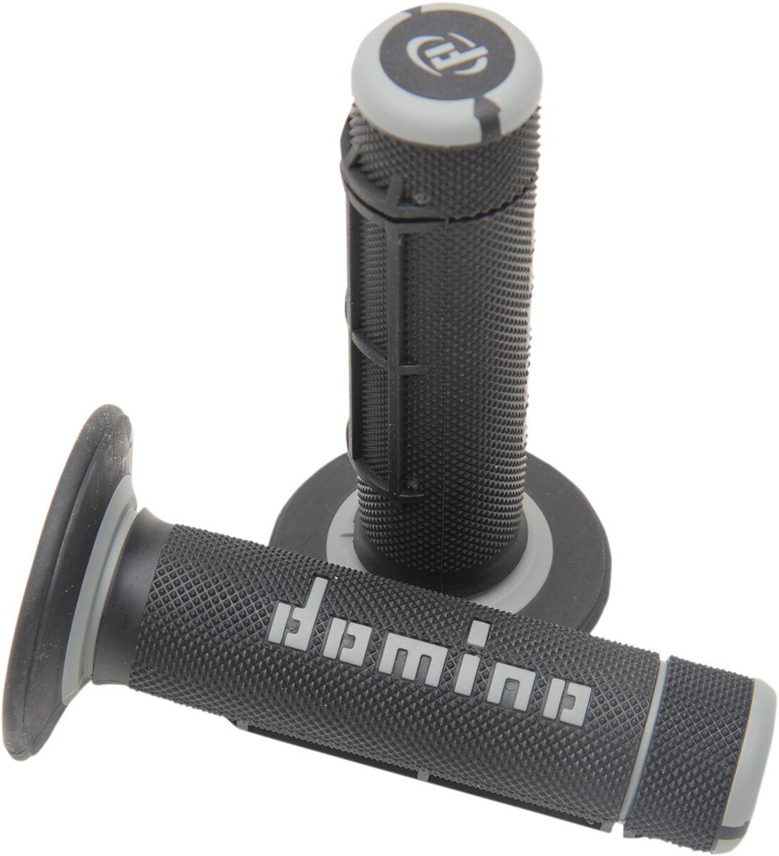A02041C7170A7-1 - Domino Dually Grips For Fantic Caballero 50 E 2009-2016 - Black/Grey