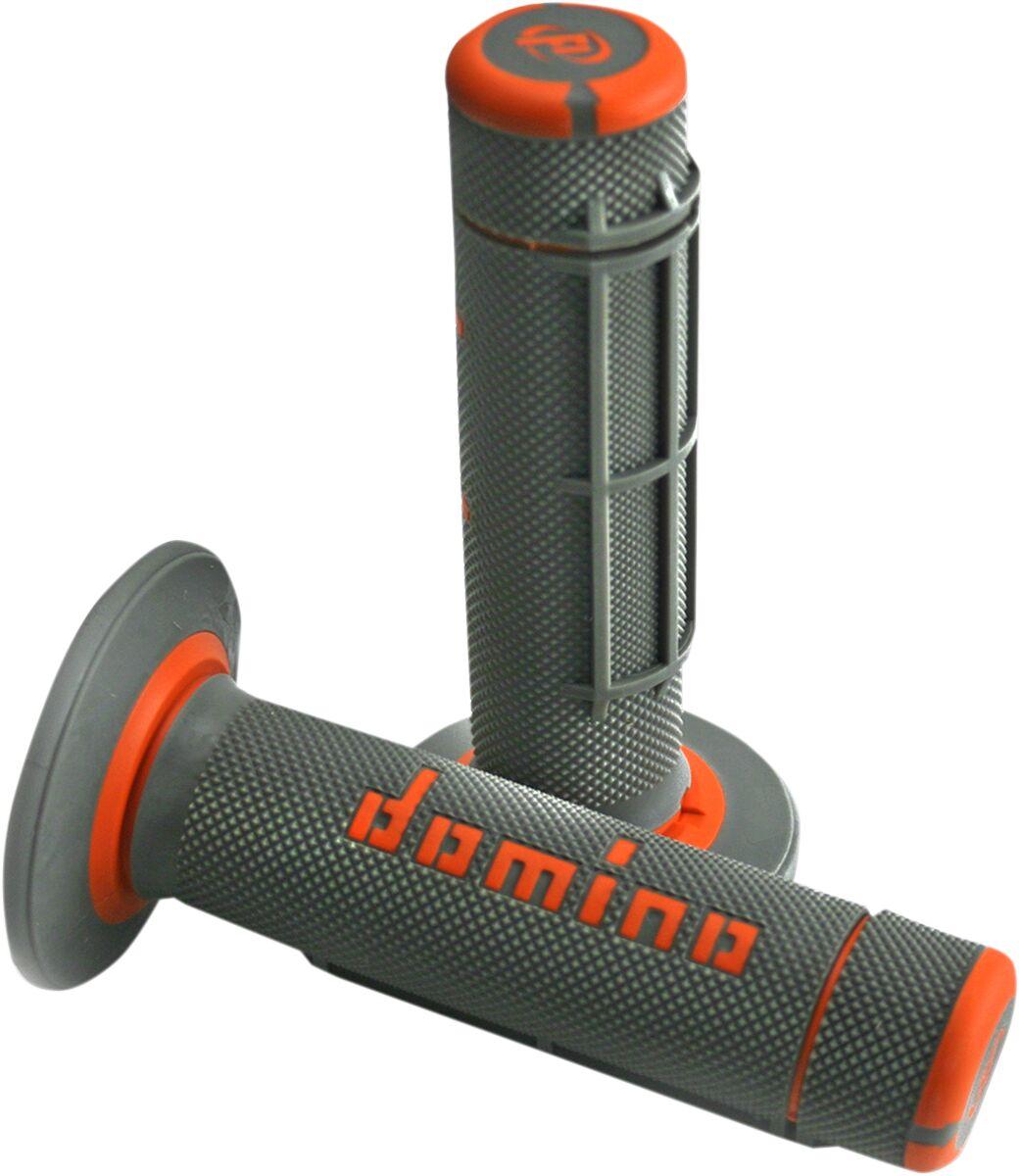 A02041C4552A7-1 - Domino Dually Off Road Grips - Grey/Orange