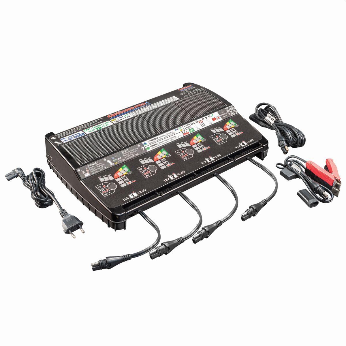 Tecmate Black Tm670vde - Optimate Pro-4 Duo Battery Charger For 4 Batteries