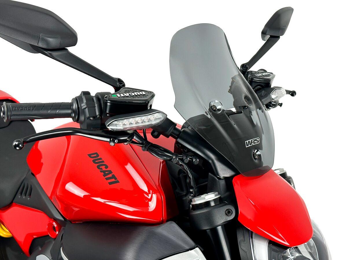 DU029FS - WRS Windscreen For Ducati Diavel V4 1200 ABS 2023-2025 33.5 cm (13-1/4") - Dark Smoke