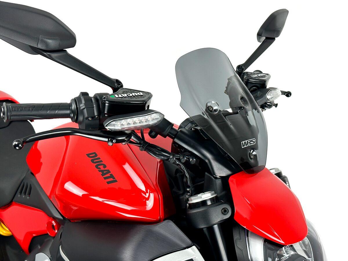 DU030FS - WRS Windscreen For Ducati Diavel V4 1200 ABS 2023-2025 28.5 cm (11-1/4") - Dark Smoke