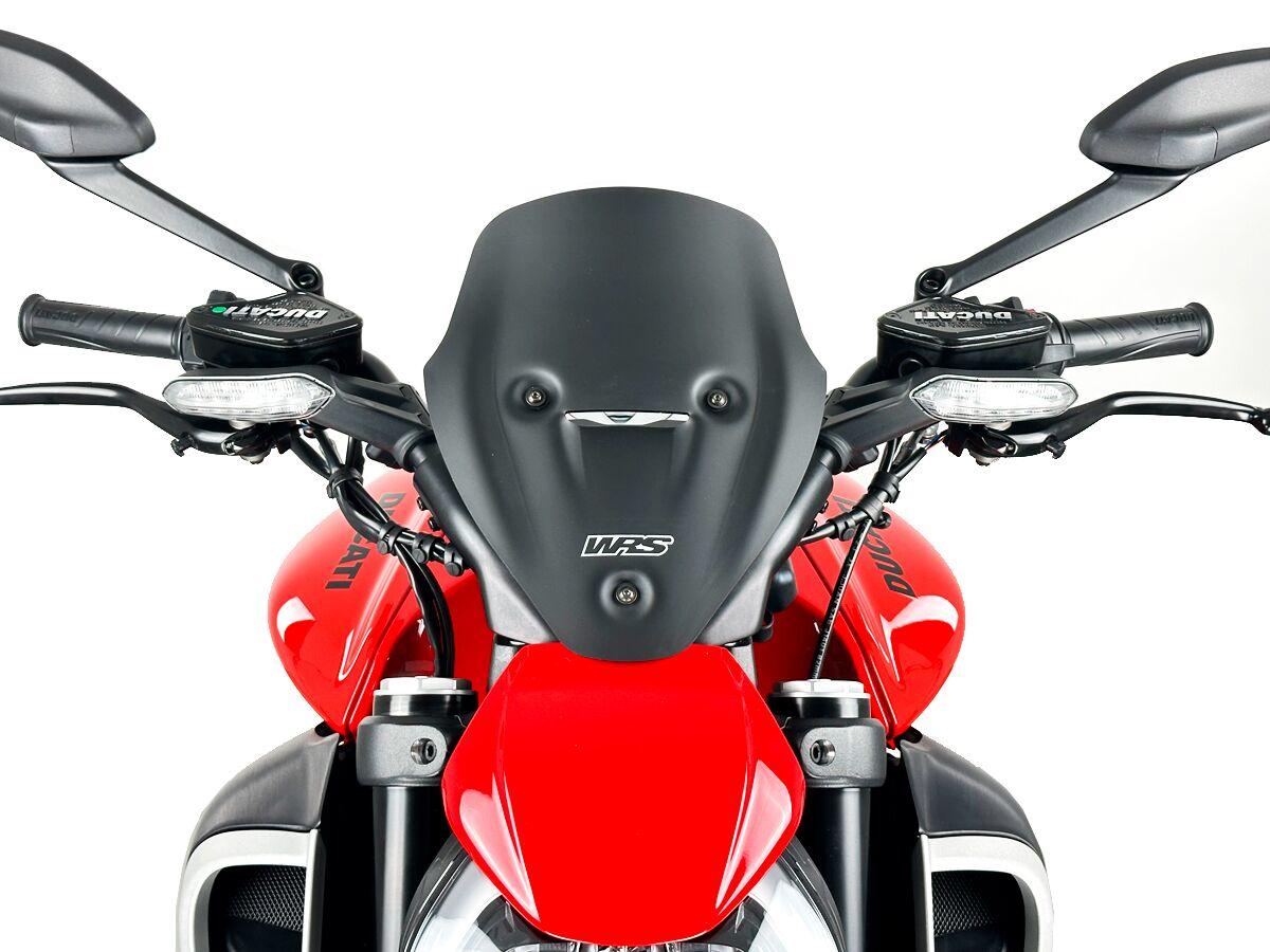 DU030NO - WRS Windscreen For Ducati Diavel V4 1200 ABS 2023-2025 28.5 cm (11-1/4") - Black