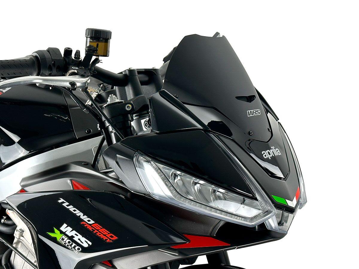 AP006NO - WRS Windscreen For Aprilia Tuono 660 ABS 2021-2024 23.5 cm (9-1/4") - Black